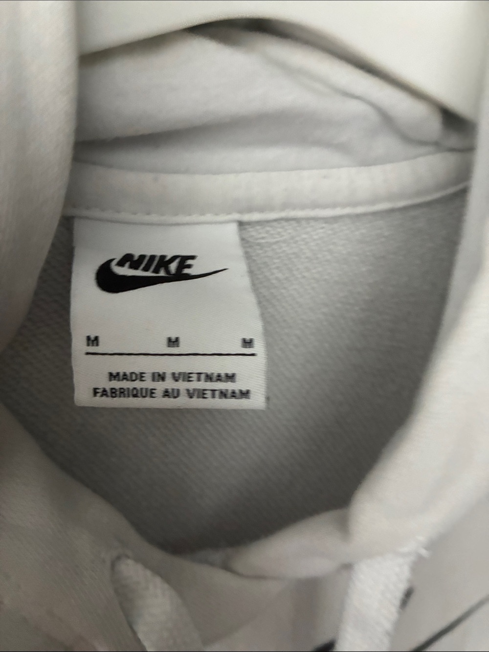 Nike Men’s White Hoodie with Black Swoosh - Picture 2 of 4